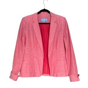 (SOLD) DRAPER JAMES RSVP Linen Cotton Blazer JacketRed L